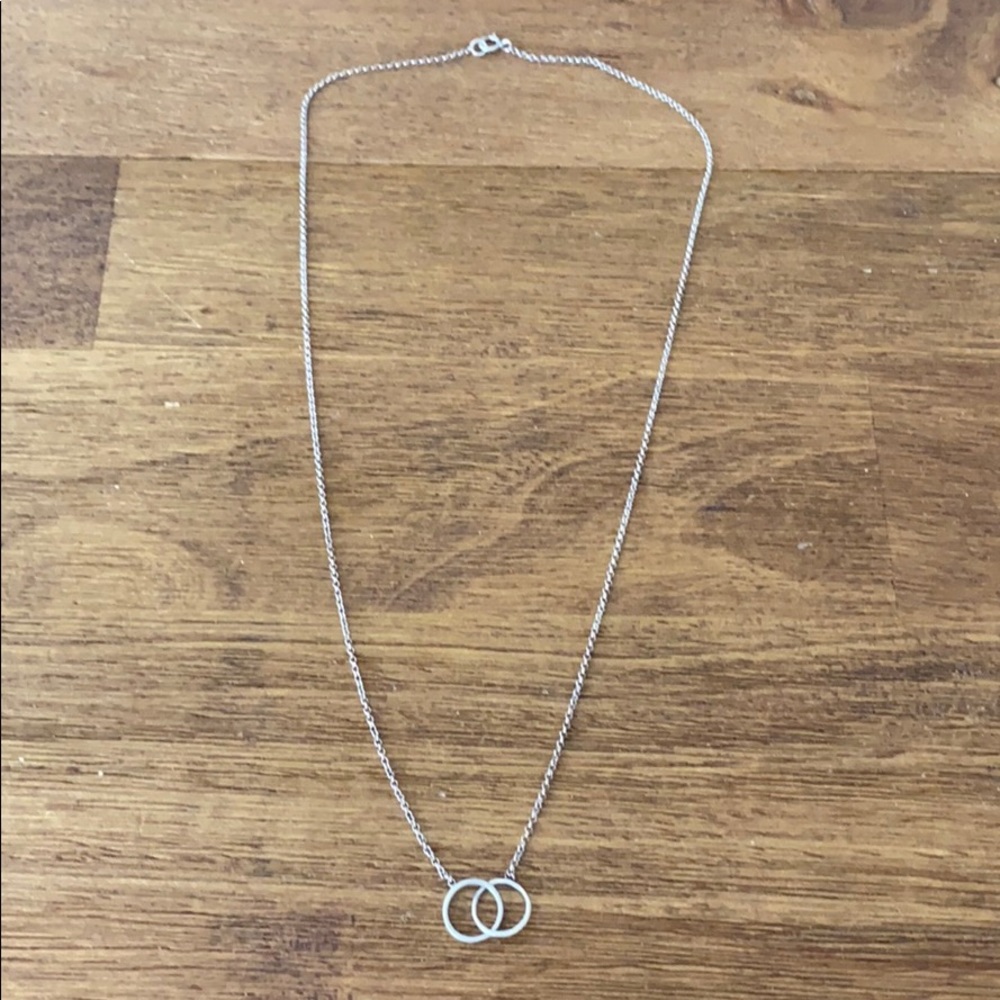 Dogeared 18” Sterling Silver Double Rings Necklace